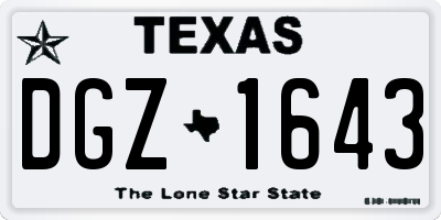 TX license plate DGZ1643