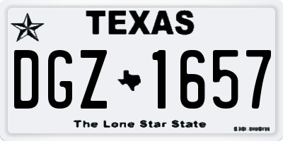 TX license plate DGZ1657