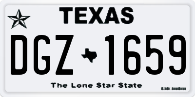 TX license plate DGZ1659