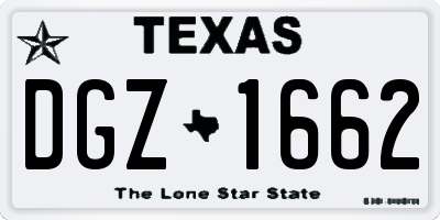 TX license plate DGZ1662