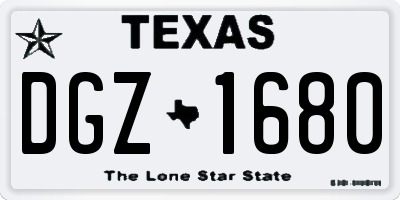 TX license plate DGZ1680