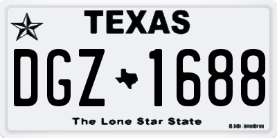 TX license plate DGZ1688