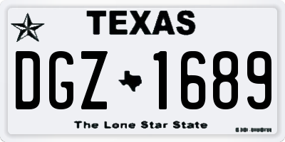 TX license plate DGZ1689