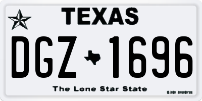 TX license plate DGZ1696