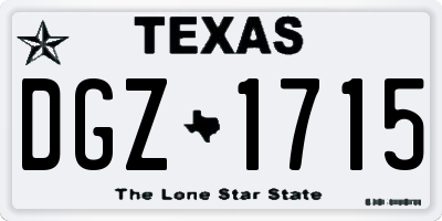 TX license plate DGZ1715