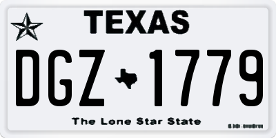 TX license plate DGZ1779