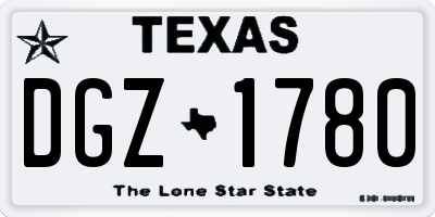 TX license plate DGZ1780