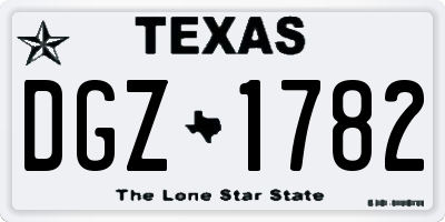 TX license plate DGZ1782
