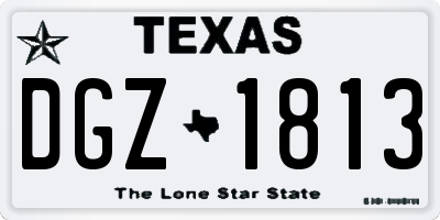 TX license plate DGZ1813