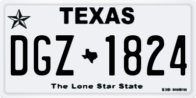 TX license plate DGZ1824