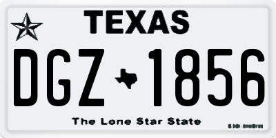 TX license plate DGZ1856