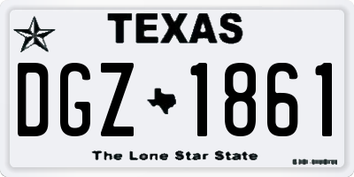 TX license plate DGZ1861