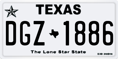 TX license plate DGZ1886
