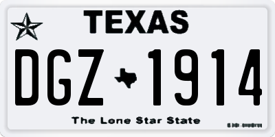 TX license plate DGZ1914
