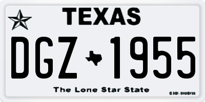 TX license plate DGZ1955