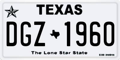 TX license plate DGZ1960