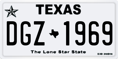 TX license plate DGZ1969