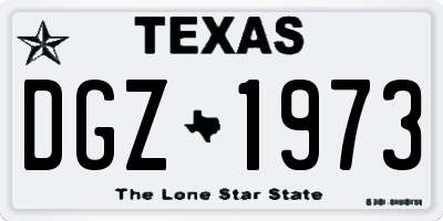 TX license plate DGZ1973