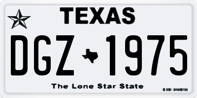 TX license plate DGZ1975