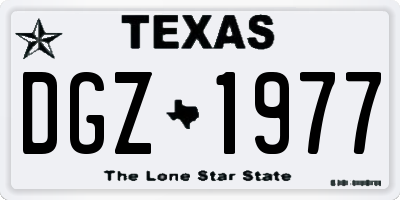TX license plate DGZ1977