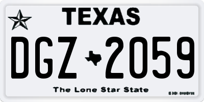 TX license plate DGZ2059