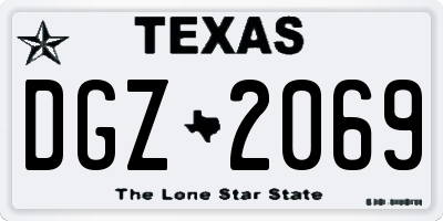 TX license plate DGZ2069
