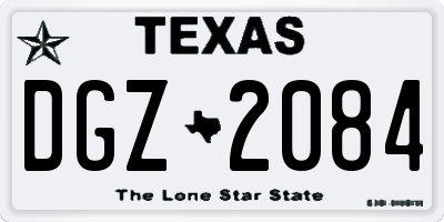 TX license plate DGZ2084