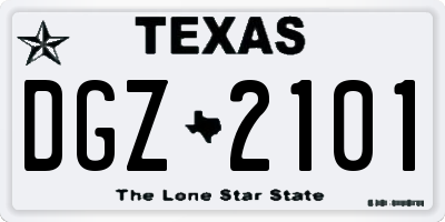 TX license plate DGZ2101