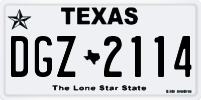 TX license plate DGZ2114