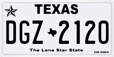 TX license plate DGZ2120