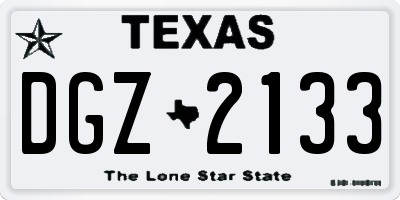 TX license plate DGZ2133