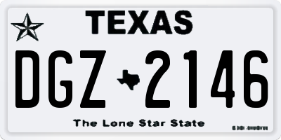 TX license plate DGZ2146