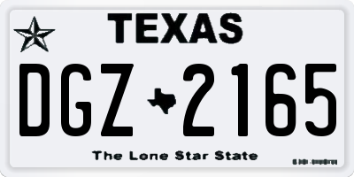 TX license plate DGZ2165
