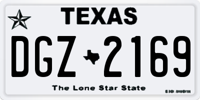 TX license plate DGZ2169