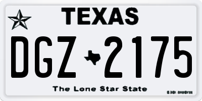 TX license plate DGZ2175