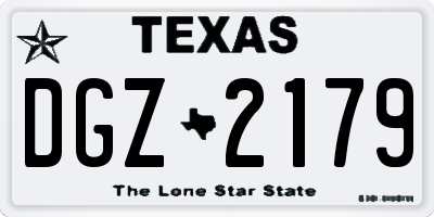 TX license plate DGZ2179
