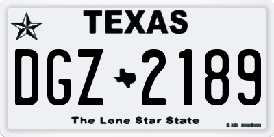 TX license plate DGZ2189
