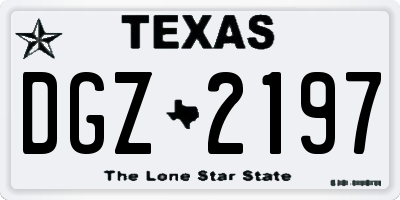 TX license plate DGZ2197