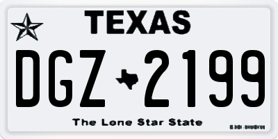 TX license plate DGZ2199