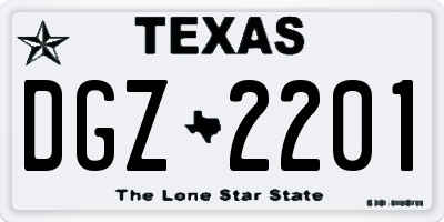 TX license plate DGZ2201