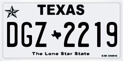 TX license plate DGZ2219