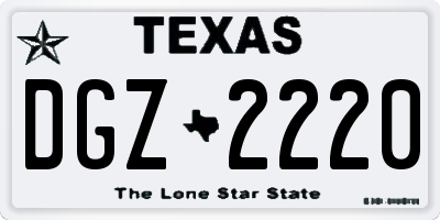 TX license plate DGZ2220