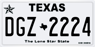 TX license plate DGZ2224