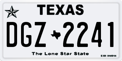 TX license plate DGZ2241