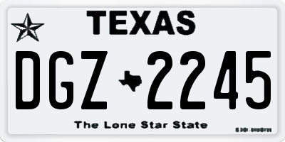 TX license plate DGZ2245