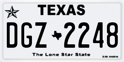 TX license plate DGZ2248