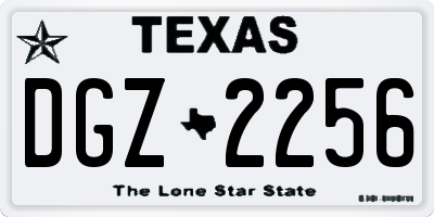 TX license plate DGZ2256