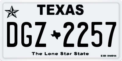 TX license plate DGZ2257