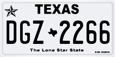 TX license plate DGZ2266