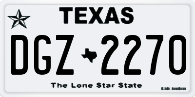 TX license plate DGZ2270